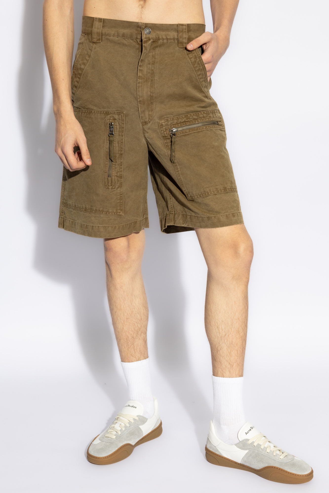 Isabel Marant Brown Kyle Denim Shorts In Green