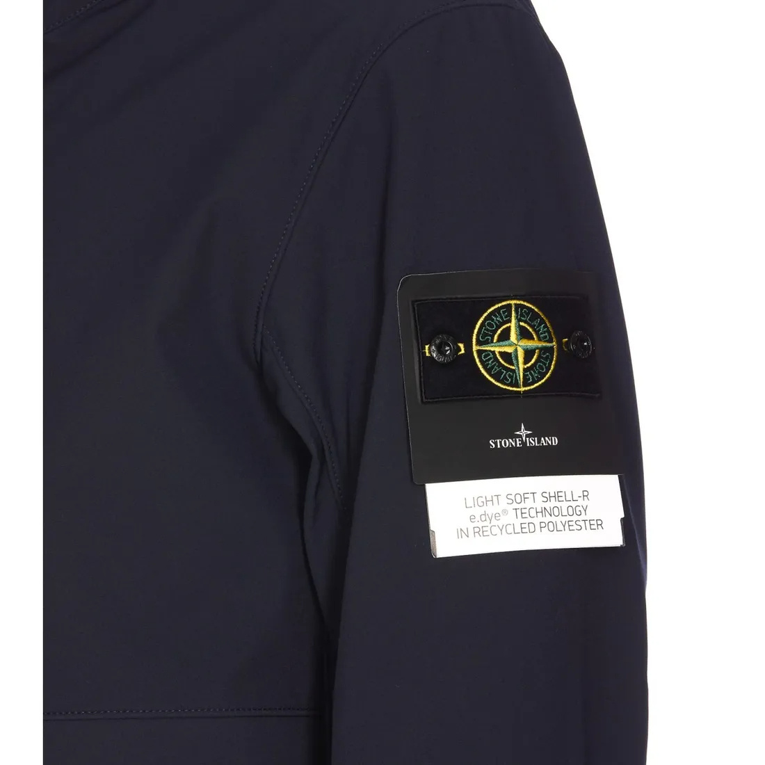 STONE ISLAND STONE ISLAND FUNNEL-NECK LOGO PATCH JACKET