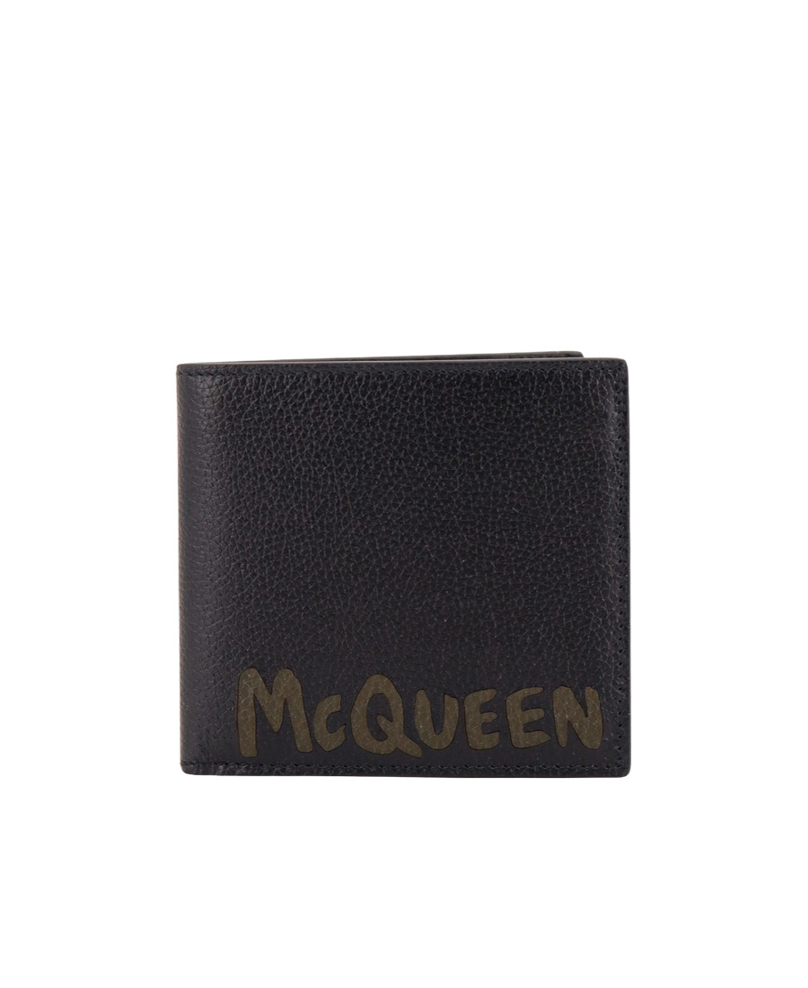 ALEXANDER MCQUEEN GRAFFITI BI-FOLD LEATHER WALLET