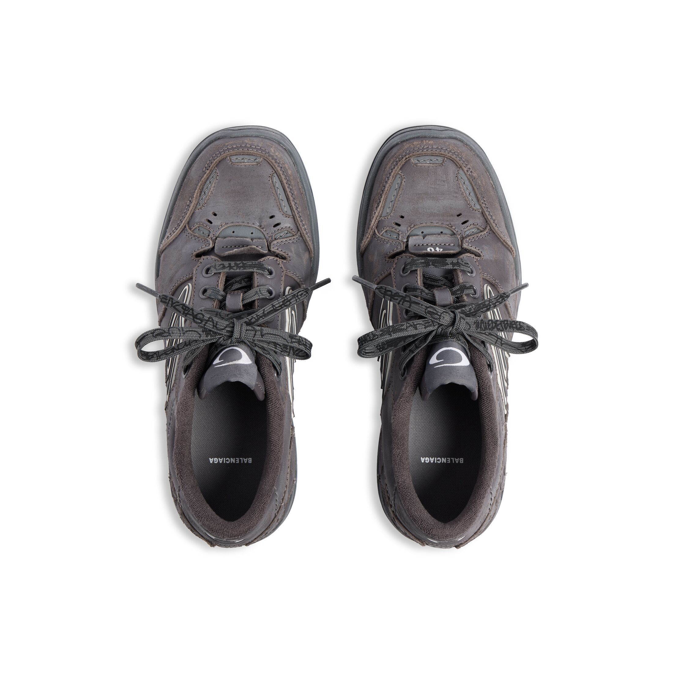 Balenciaga Men's Hamptons Worn-out Sneaker In Grey In Gray