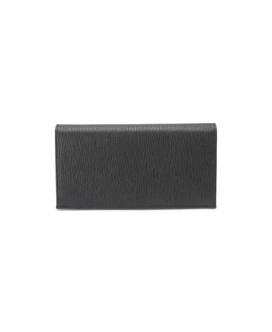 Ferragamo Small Gancio Double-folded Wallet In Black