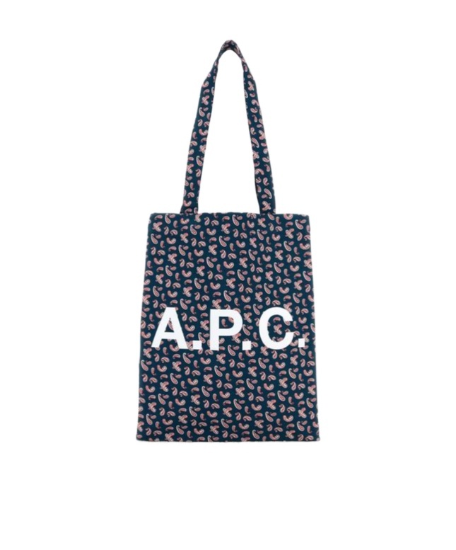 Apc Printed Canvas Lou Shopping Bag In Blue