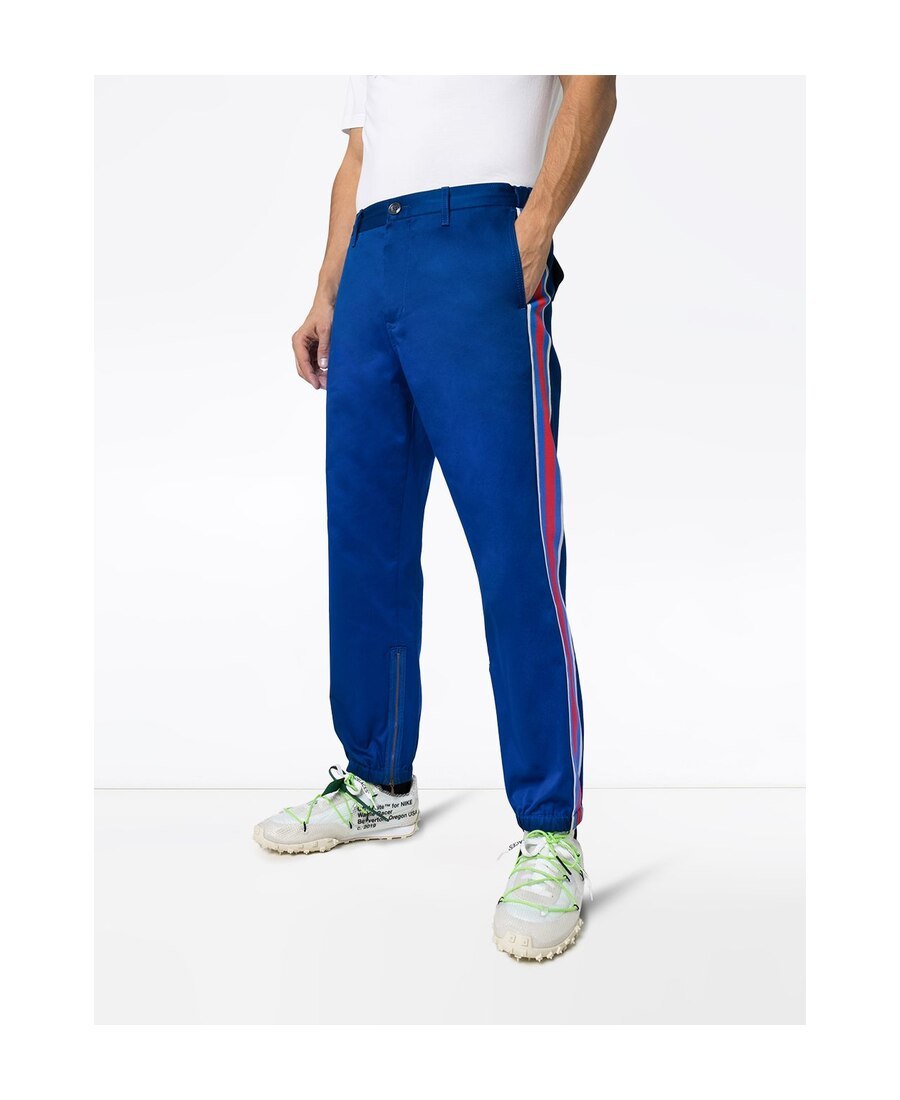 Gucci Side-stripe Track Pants In Blue