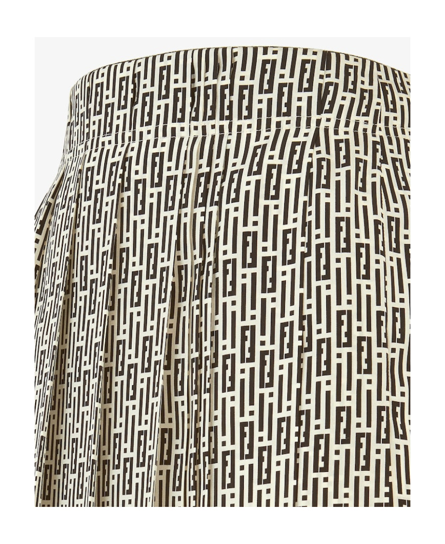 Shop Fendi Printed Crêpe De Chine Skirt In Multicolor