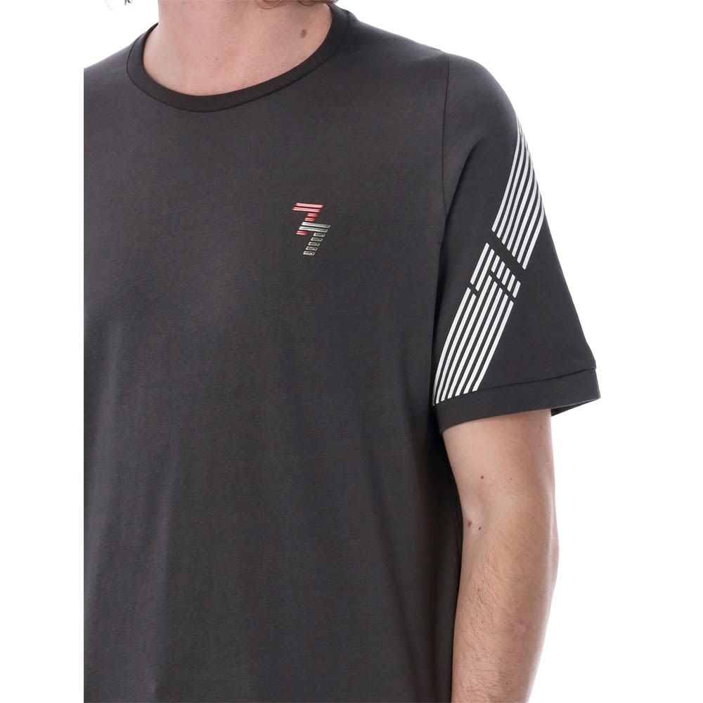 Ea7 Graphic Sleeve T-shirt In Black