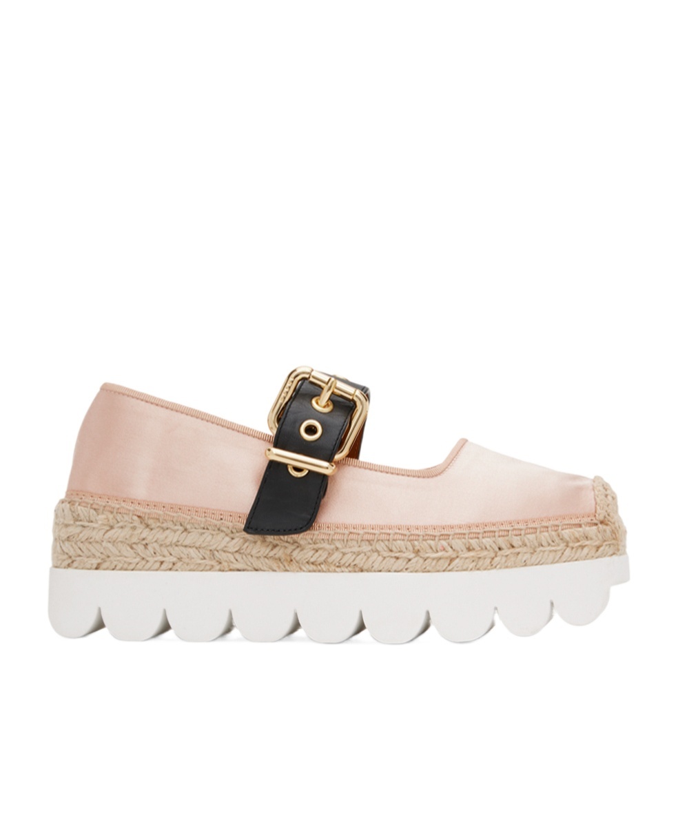 Marni Clasp Thick-soled Straw Knitted Shoes In Pink