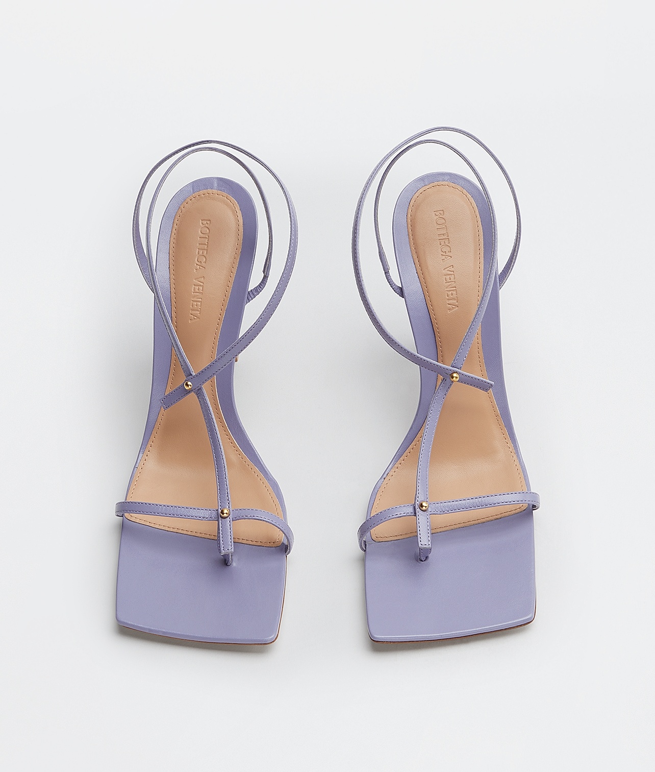 Bottega Veneta Stretch Square-toe Sandals In Purple