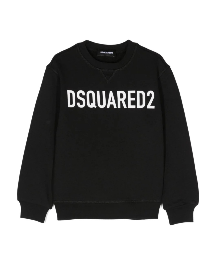 Dsquared2 Felpa Girocollo In Cotone Biologico Con Logo In Black