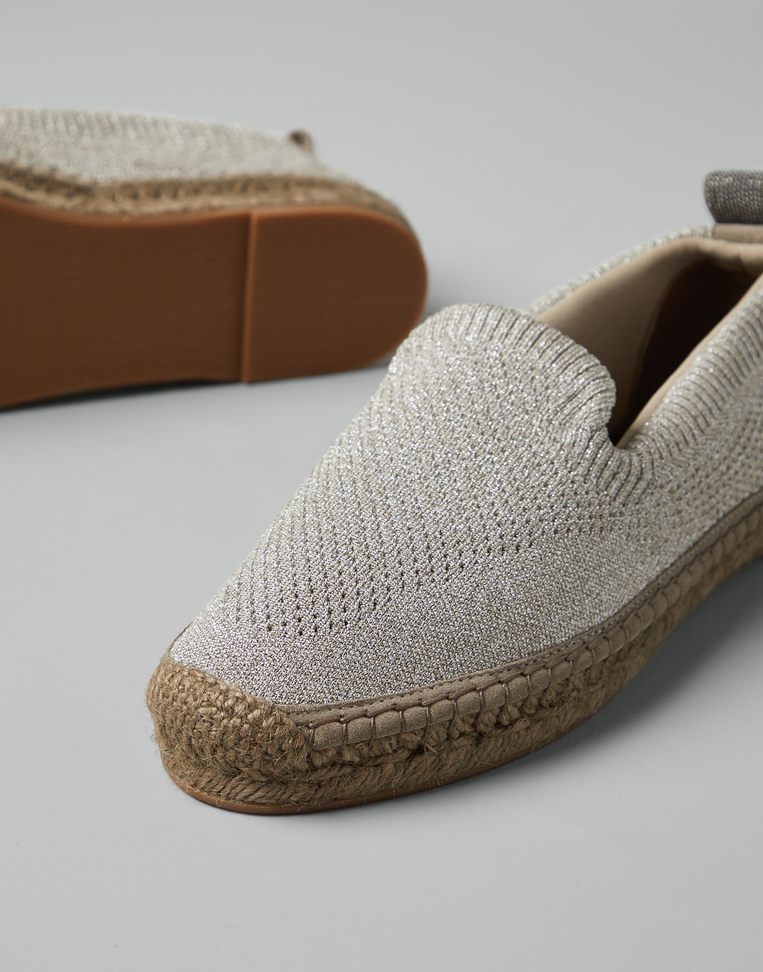 Brunello Cucinelli Monili-trim Slip-on Espadrilles In Nude