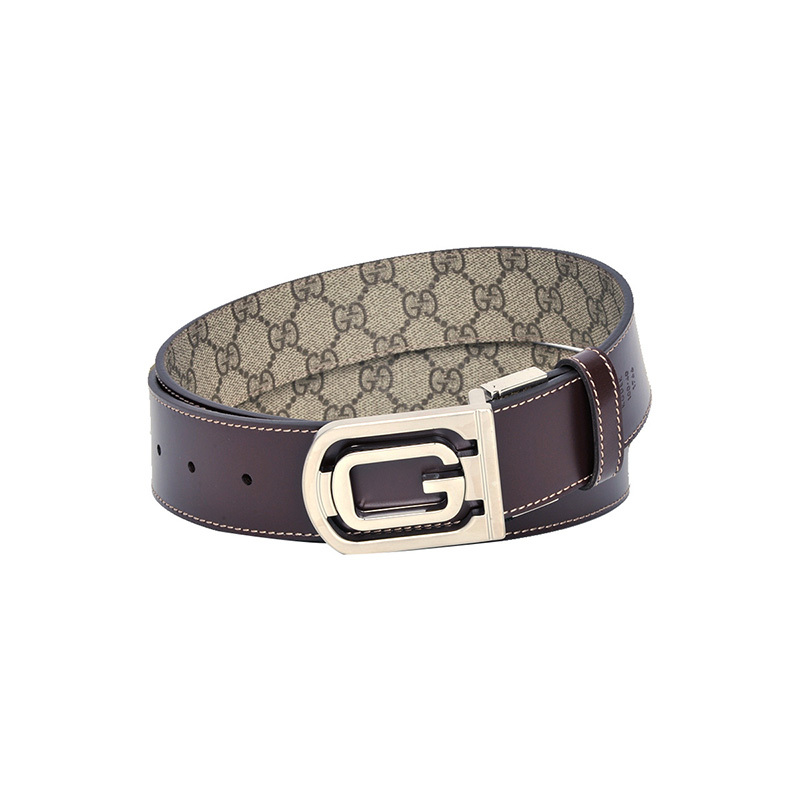 Gucci Classical Printed Double-sided Belt In Black