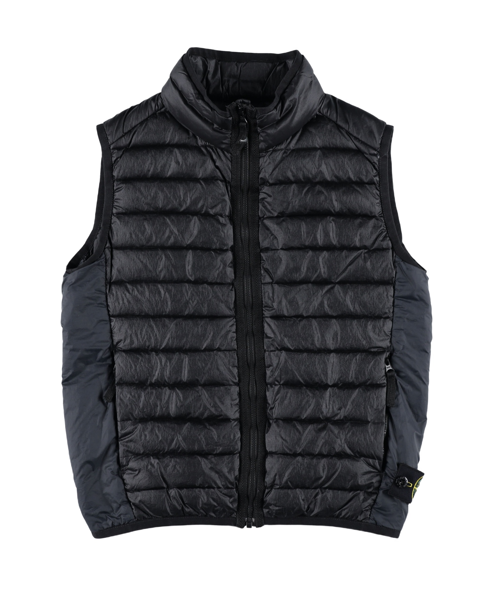 Stone Island Quilted Cotton Vest In Black