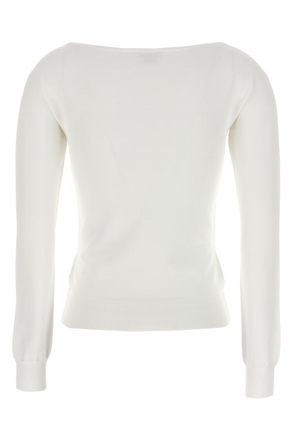 Alexander Mcqueen Square-neck Fine-knit Top In White