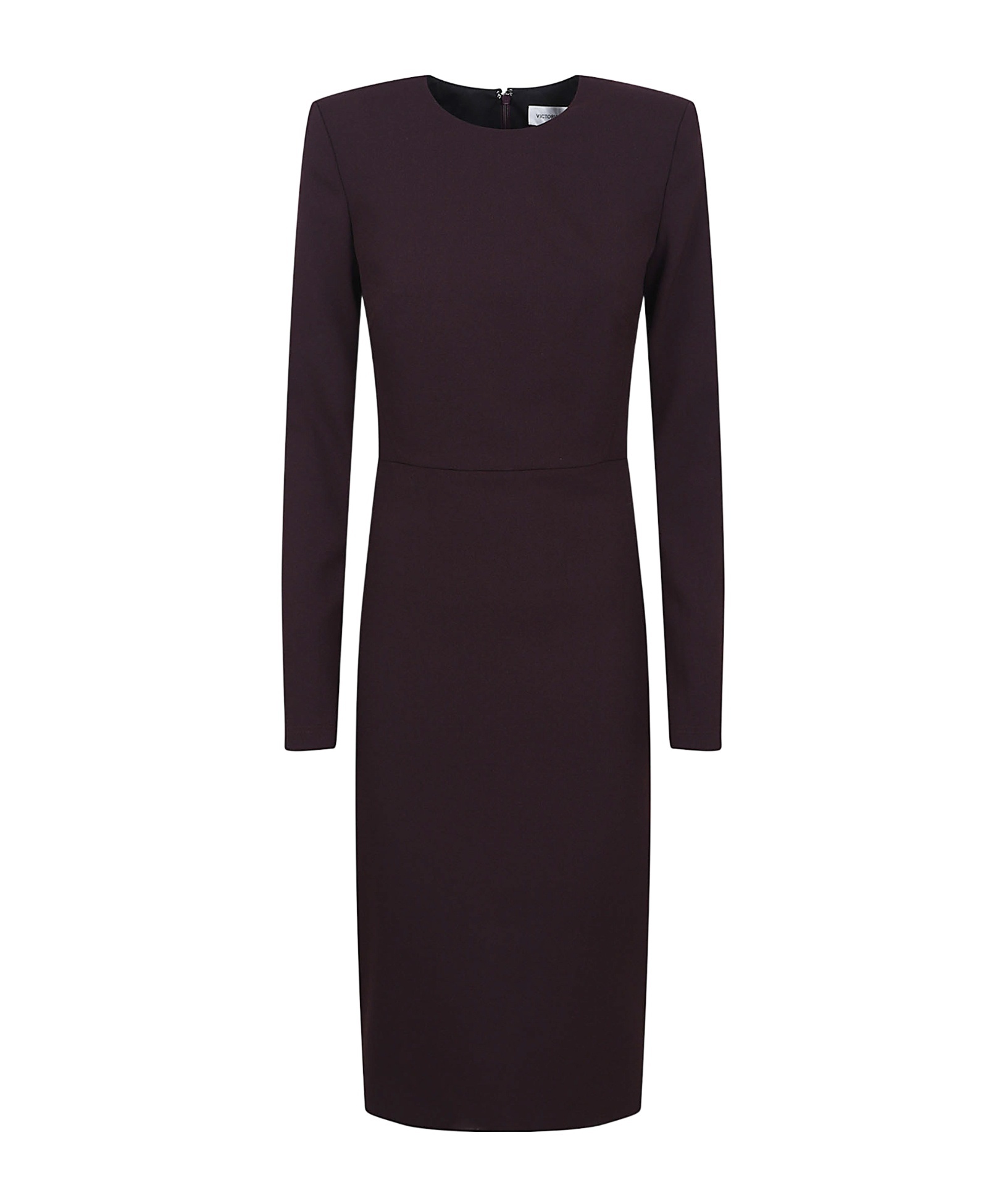 Victoria Beckham Fitted Long Sleeve Dress With Slit Back In Black