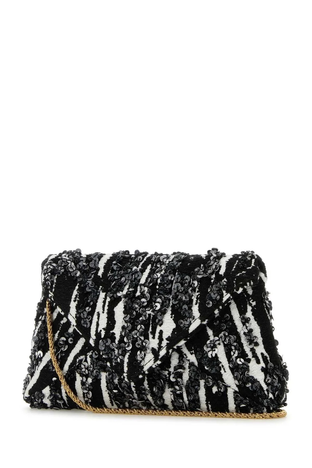 Dries Van Noten Embellished Chain Linked Crossbody Bag In Black