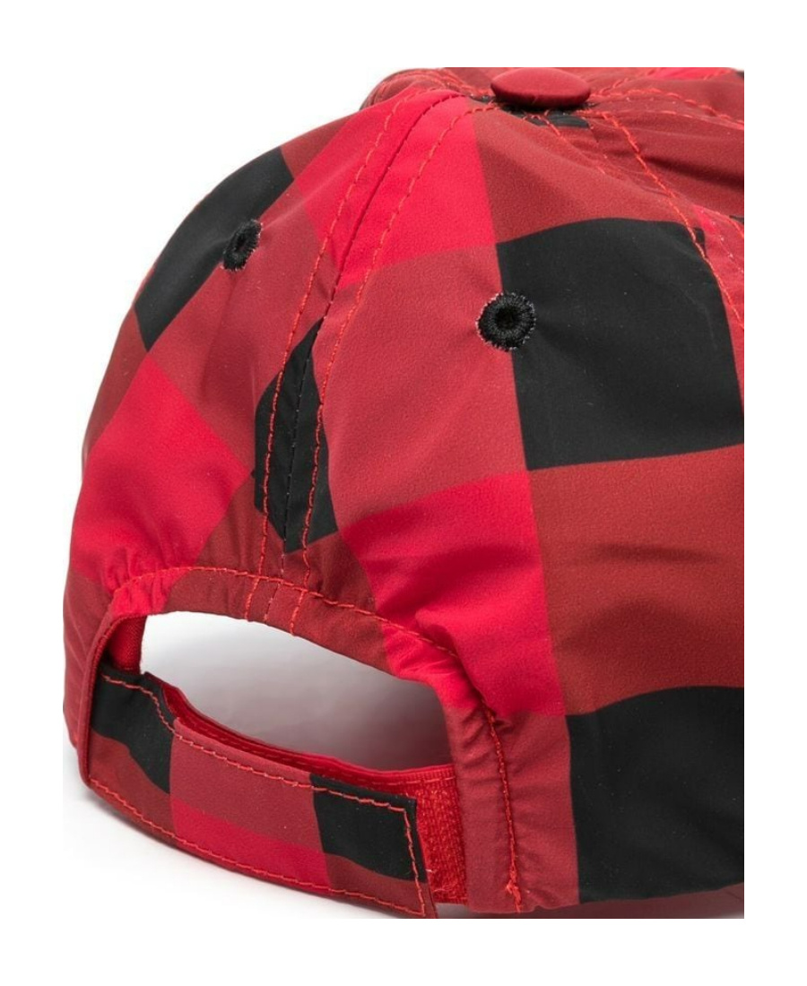 Palm Angels Logo-print Plaid Cap In Red