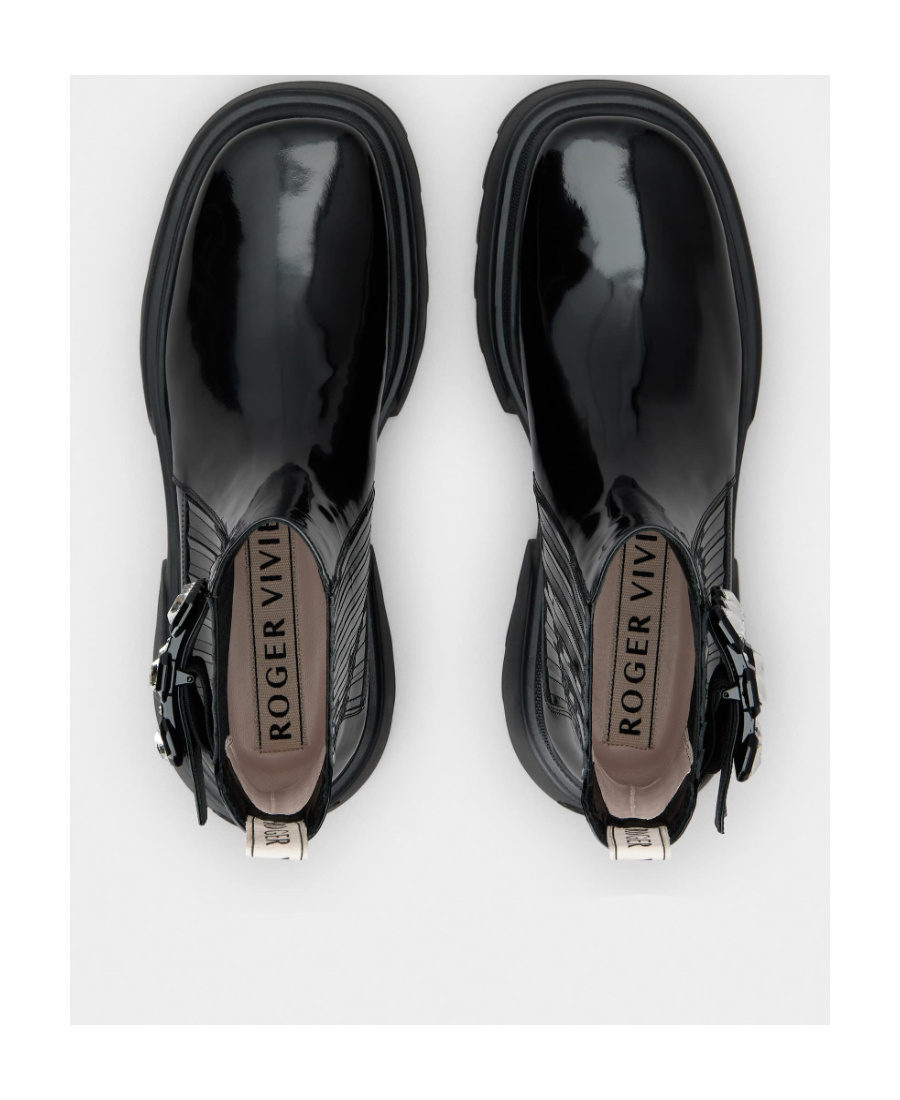 Roger Vivier Wallaviv Str Buckle Chelsea Bootie In Black
