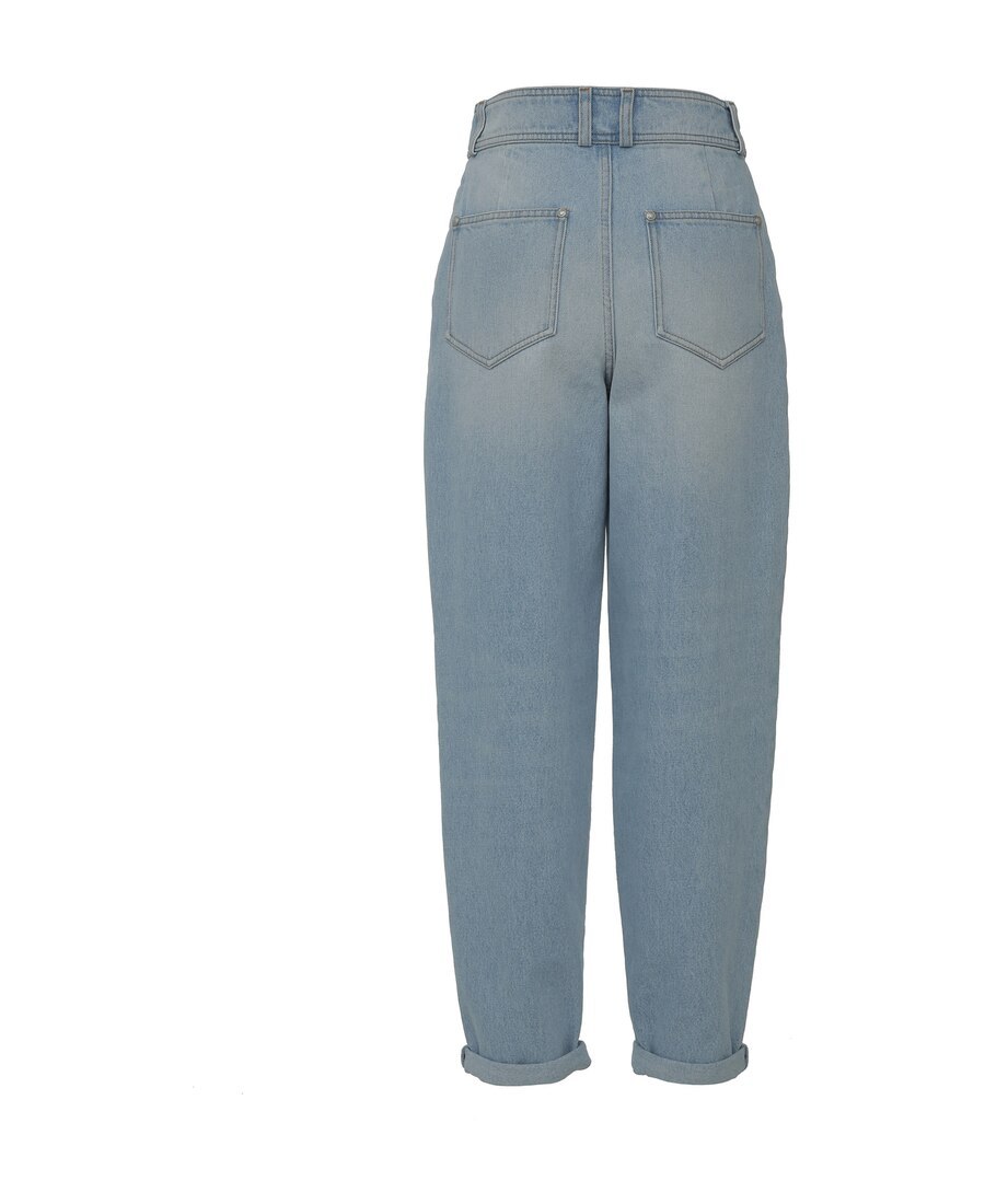 Balmain Pleated Tapered Jeans In Gray