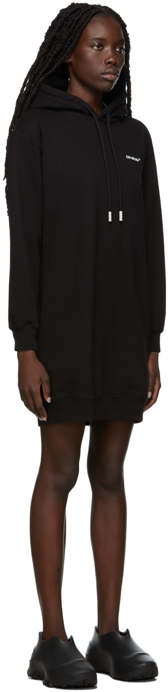 Off-white Diag-stripe Print Sweatshirt Dress In Black