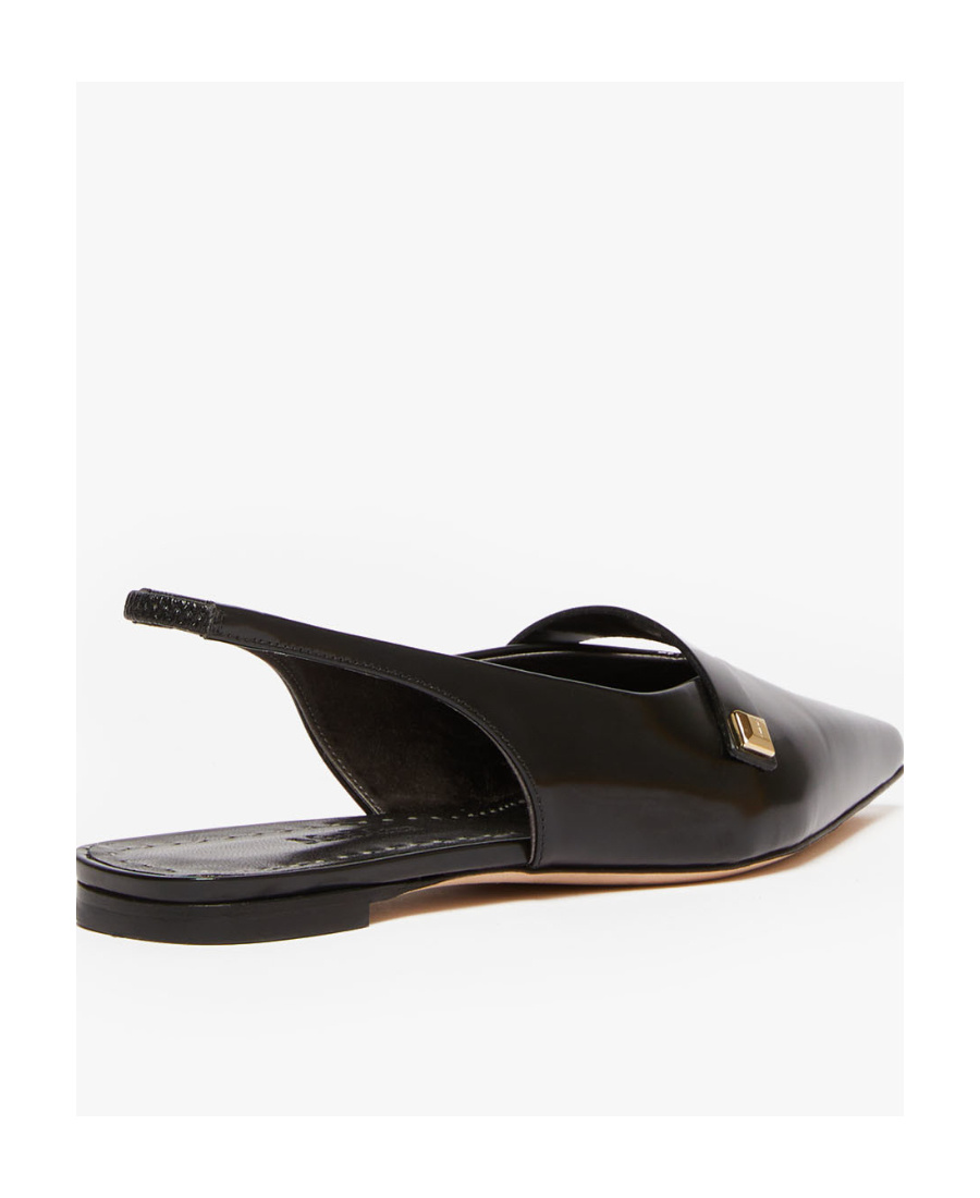 Max Mara Logo Details Flat Shoes In Black