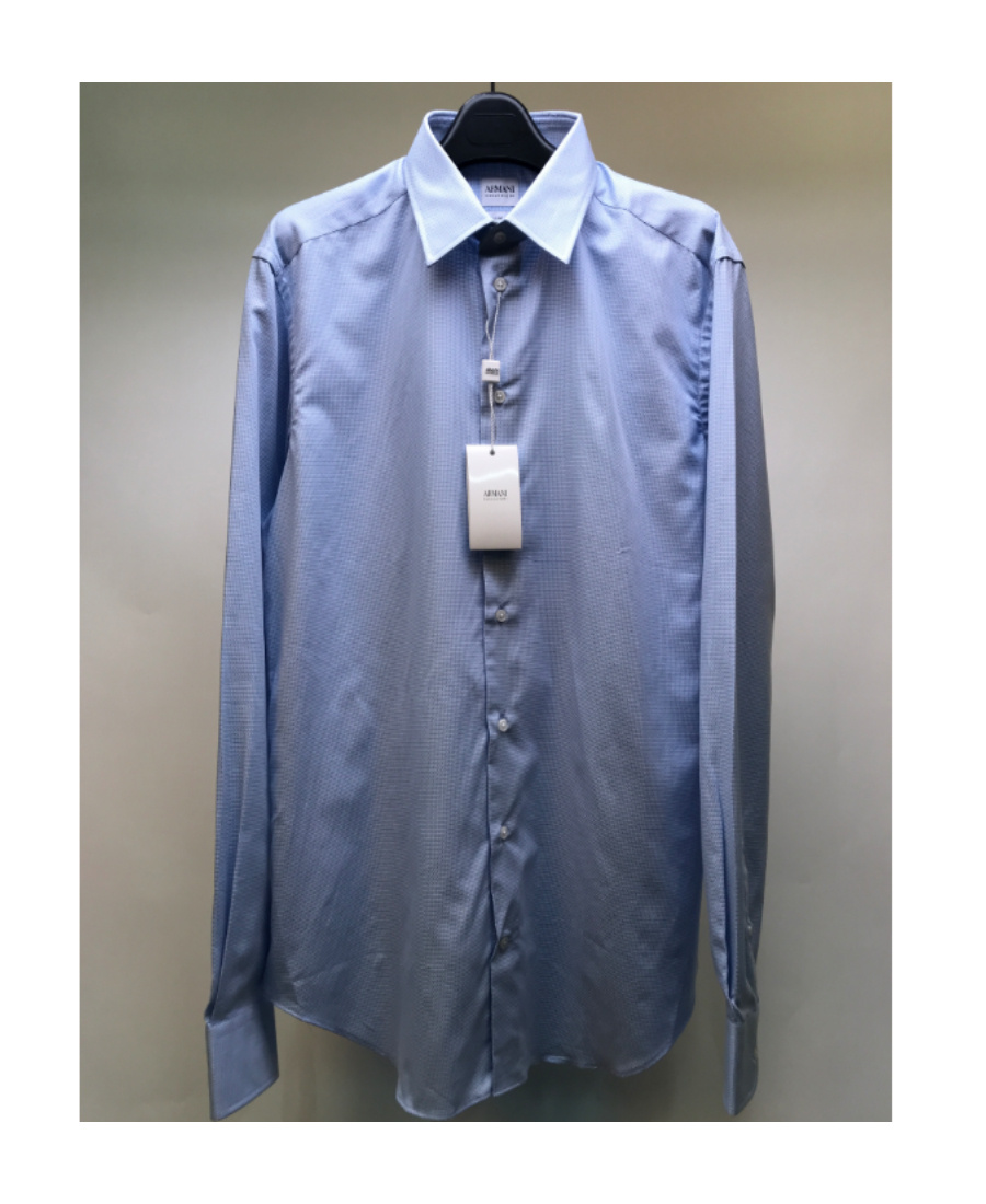 Armani Collezioni Long-sleeved Shirt In Blue