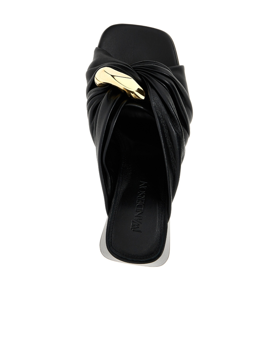 Jw Anderson Chain Twist High-heeled Sandals In Black