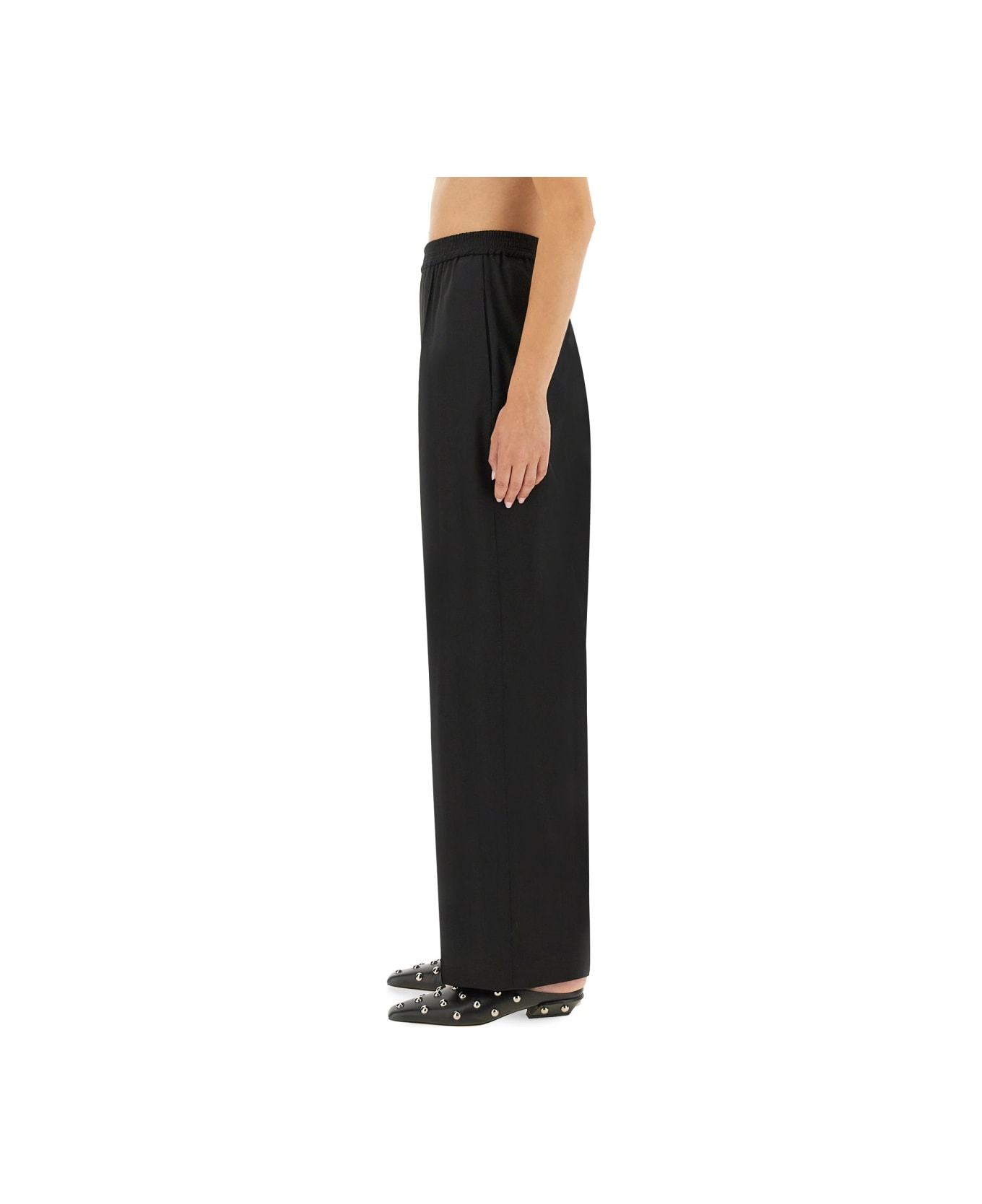 Fabiana Filippi Relaxed High-waisted Wide-leg Pants In Black