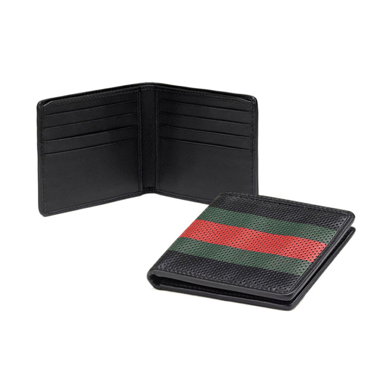 Gucci Mesh Color Matching Wallet In Black
