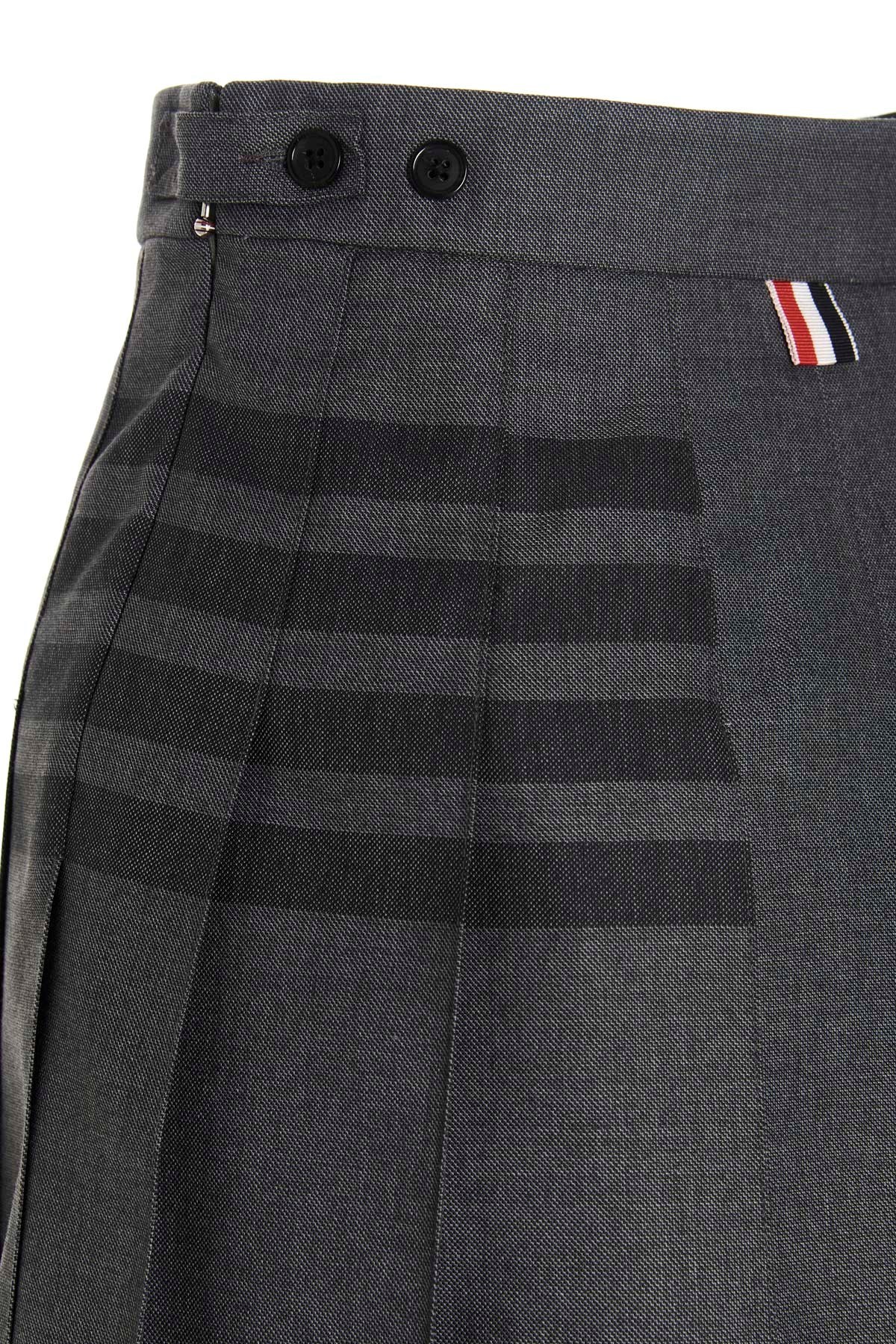 Thom Browne 4-bar Pleated Mini Skirt In Black