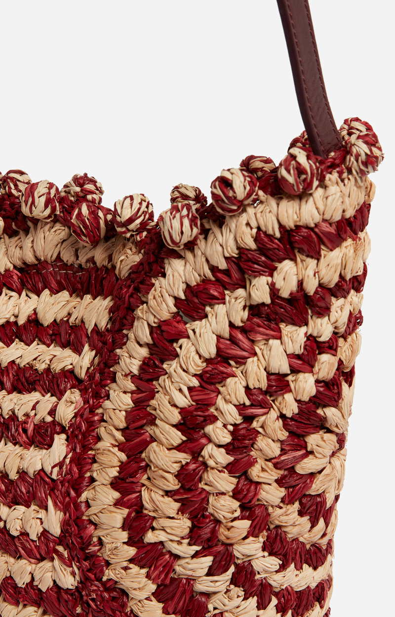 Vanessa Bruno Woven Shoulder Bag In Wine Red