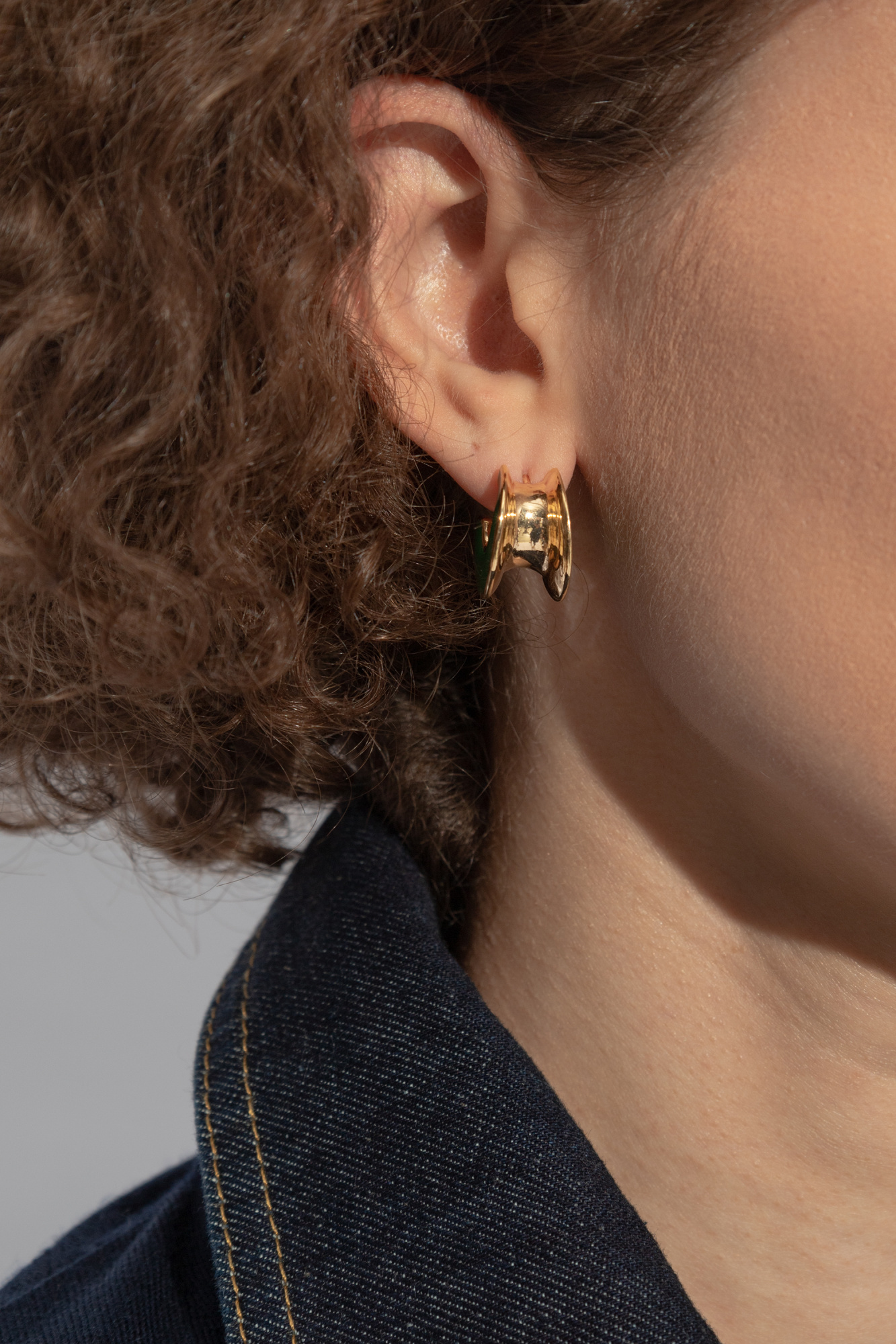 Bottega Veneta Small H Beam Hoop Earrings In Yellow