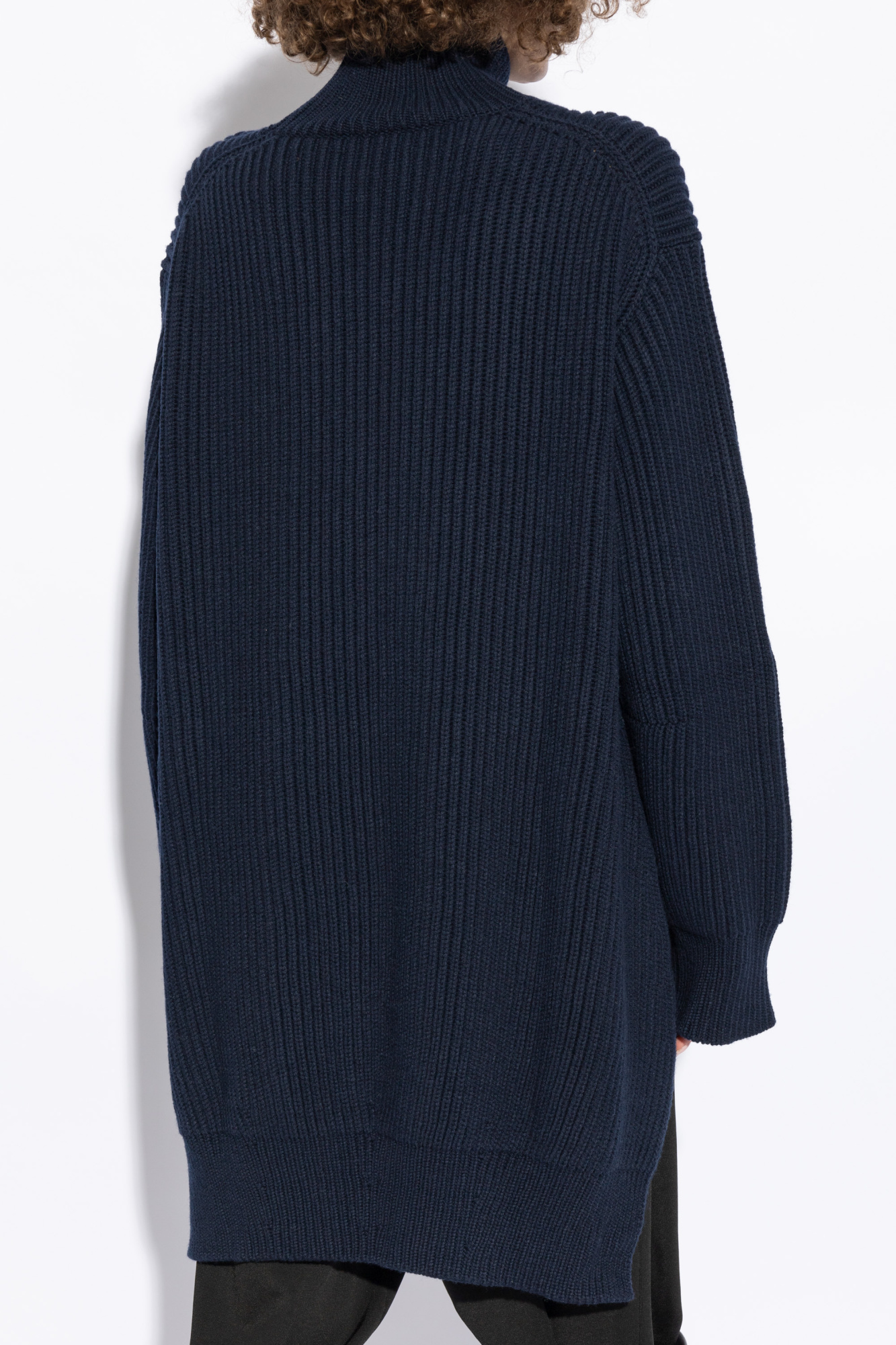 Jil Sander Chunky-ribbed Wool Jumper In Black