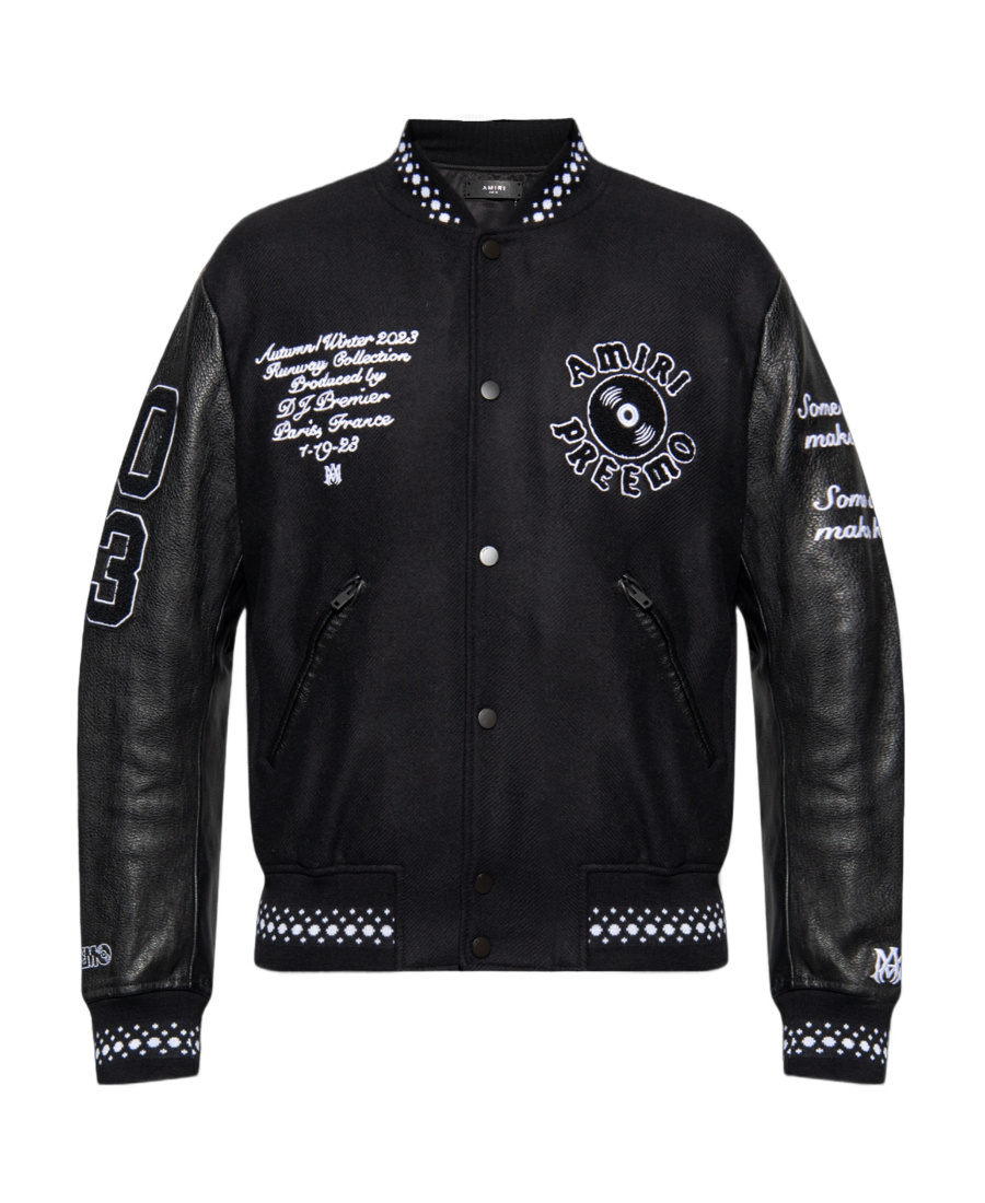 AMIRI LOGO-APPLIQUÉ VARSITY JACKET
