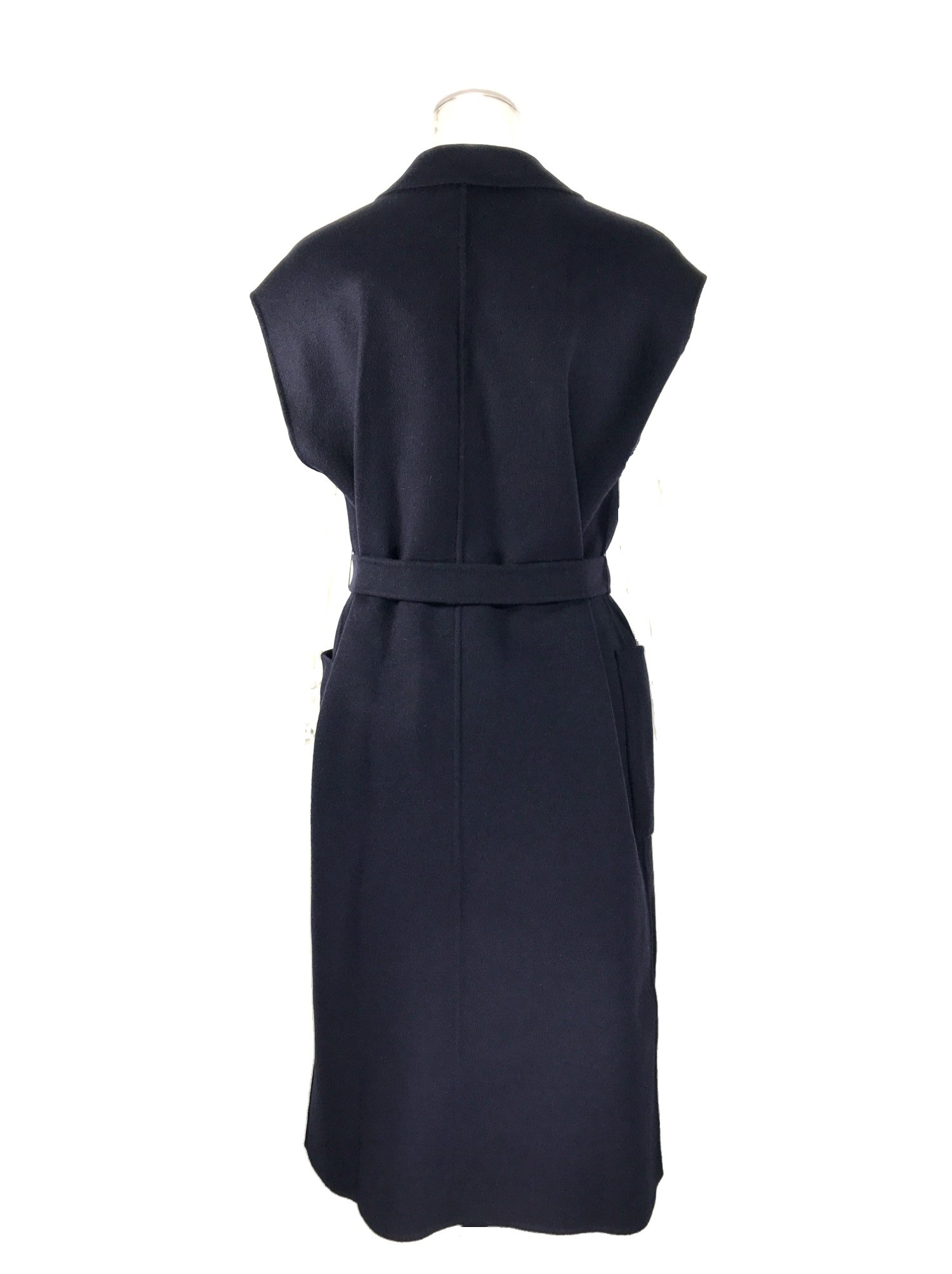 Max Mara Waist-laced Coat In Black