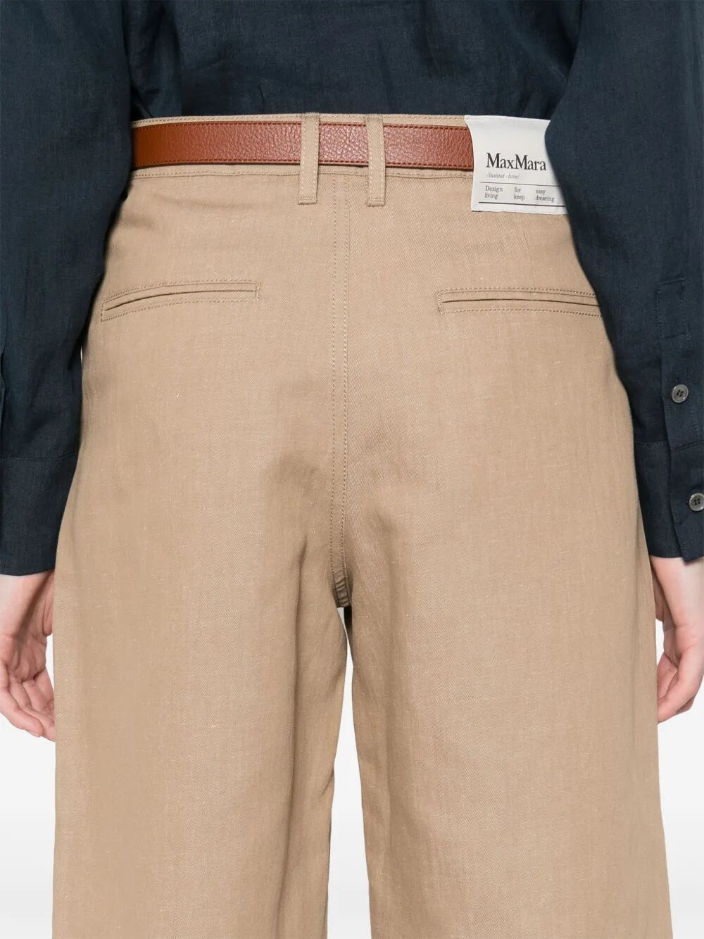 Max Mara Belt Loop Shorts In Nude