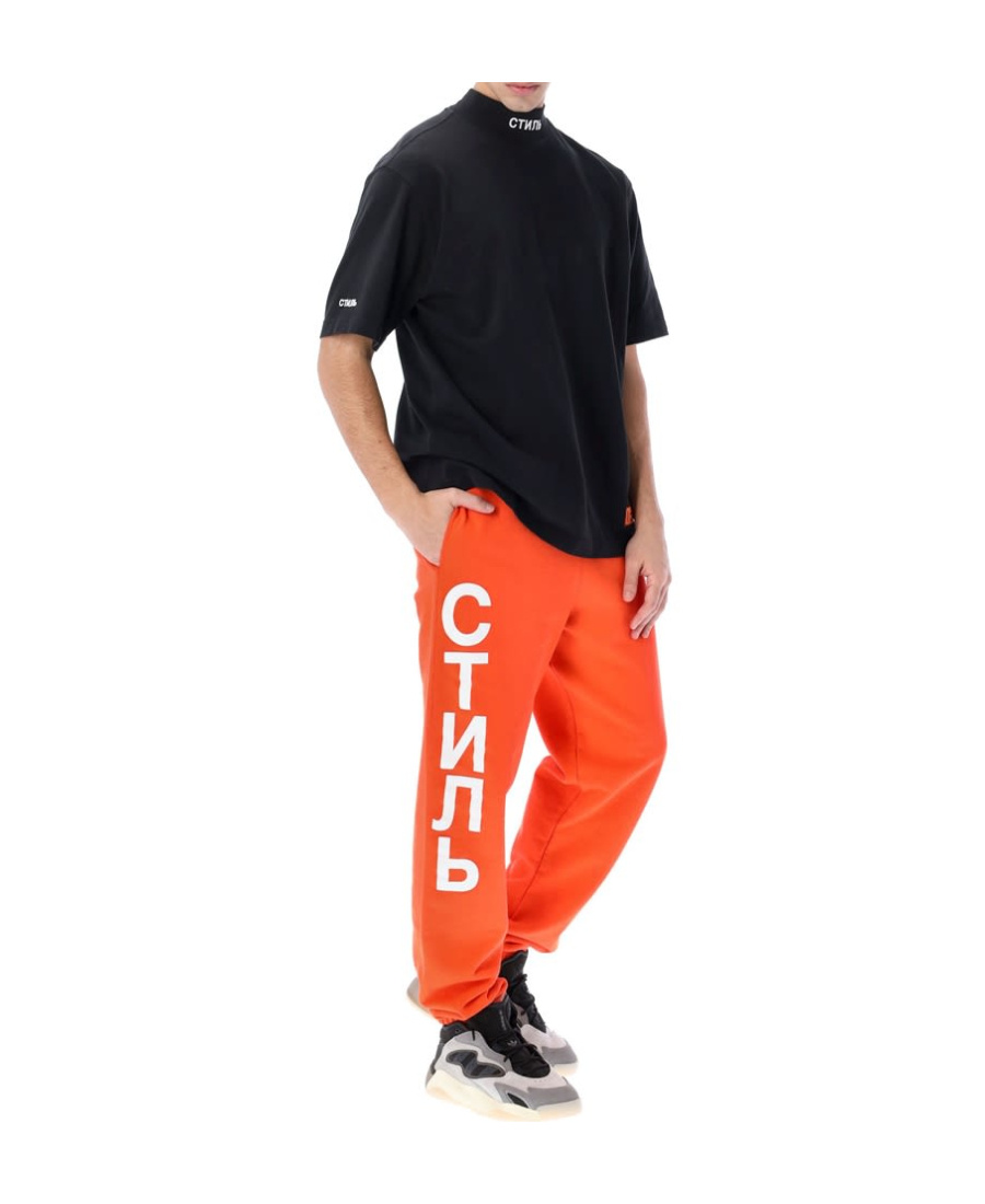 Heron Preston Logo Printed Sweatpants In Orange