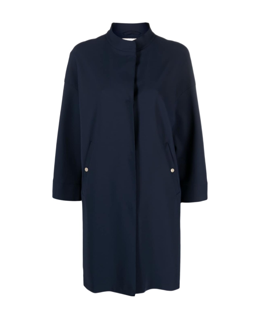 Herno Single-breasted Long-sleeve Coat In Black