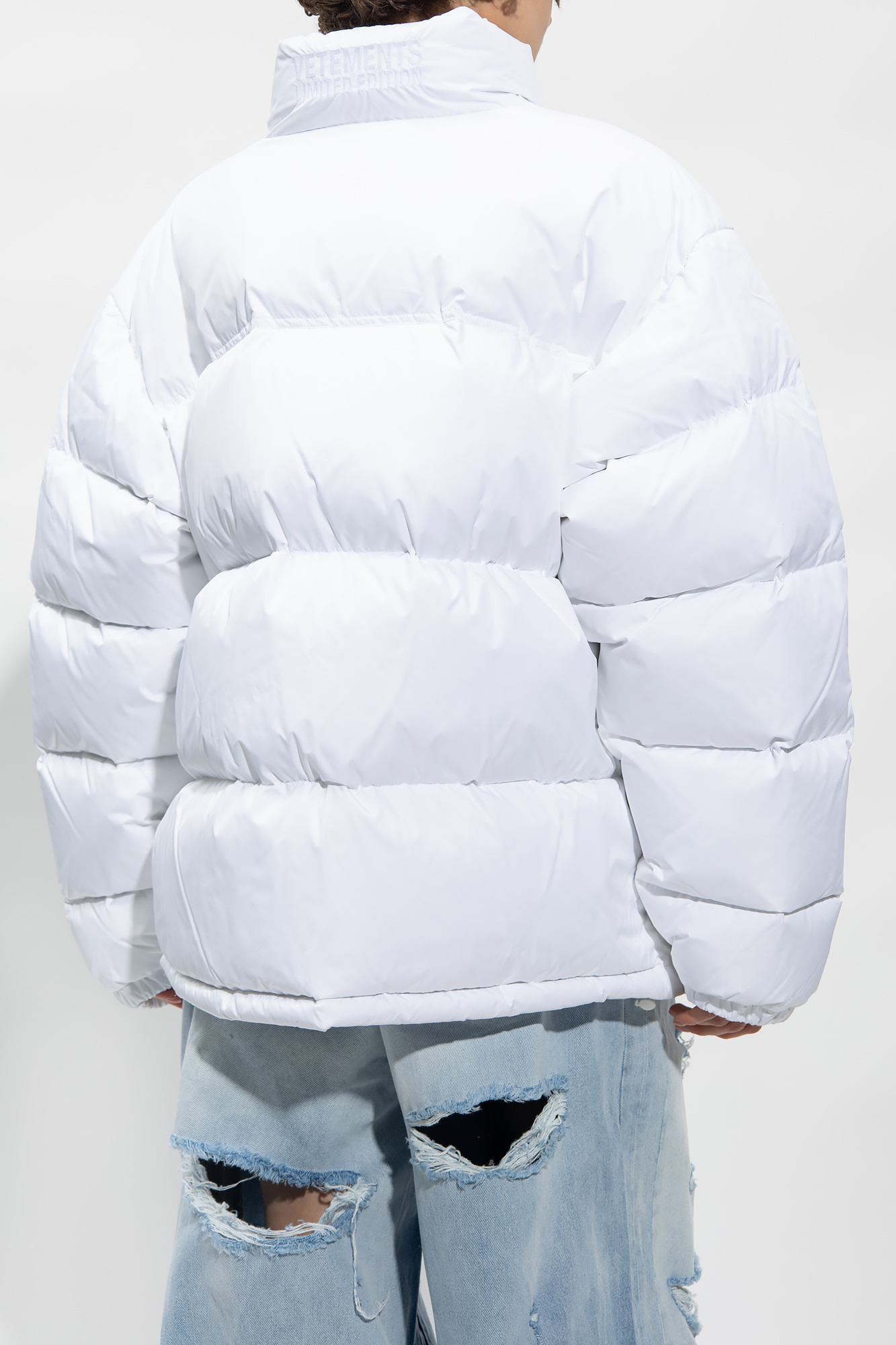 Vetements Logo Down Jacket In White