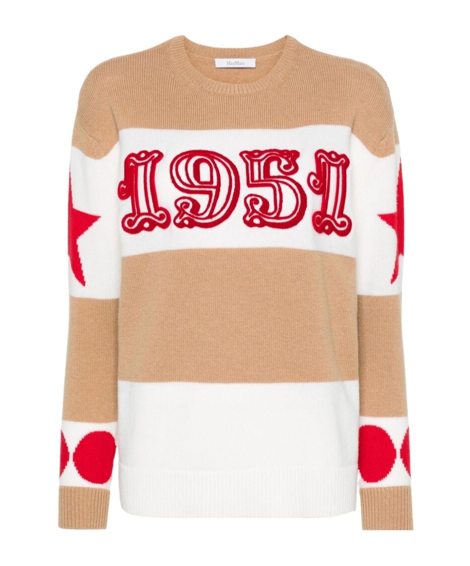 Max Mara Oversized Wool And Cashmere Striped Jacquard Sweater In Multi