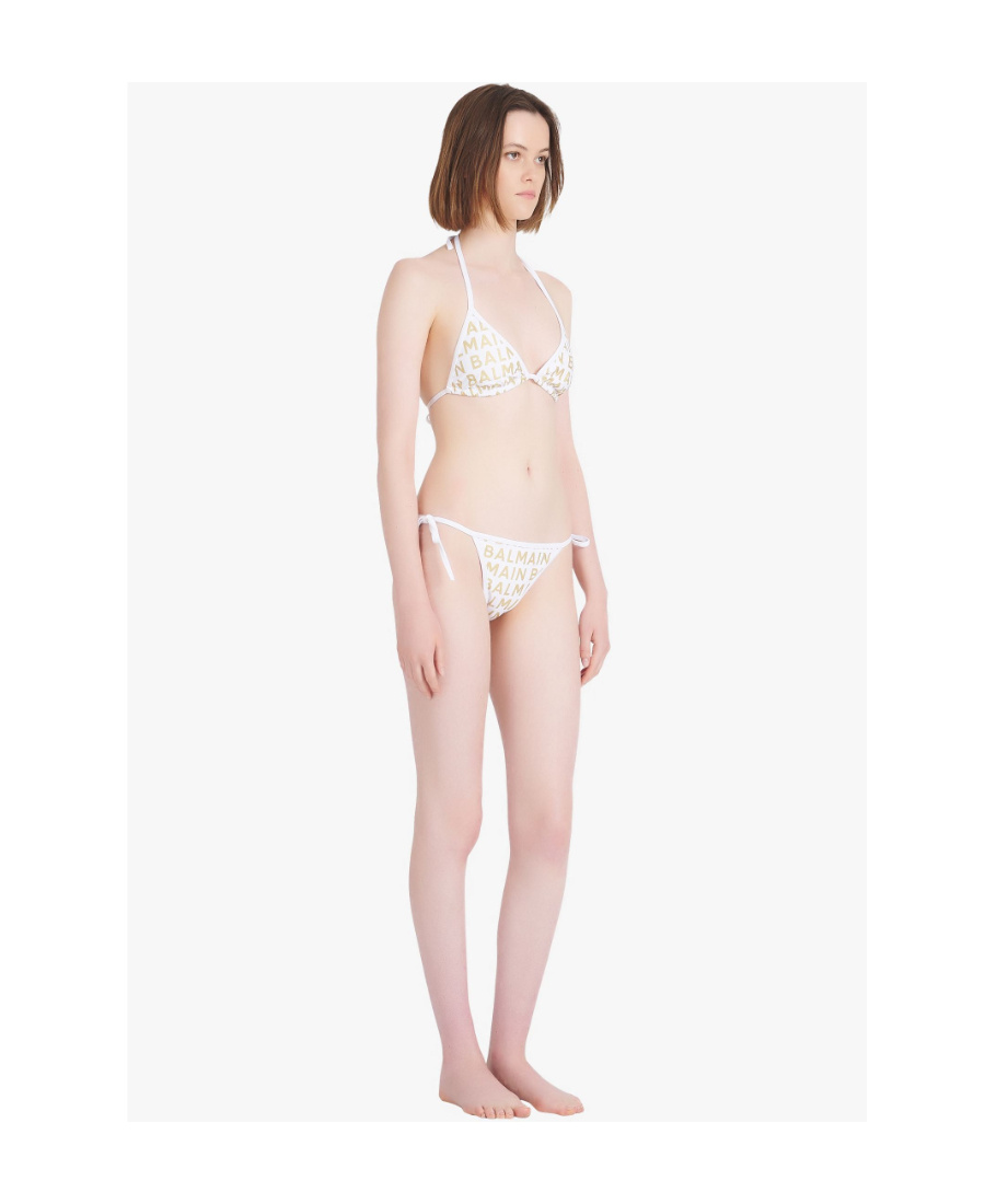 Balmain Triangle Bra Bikini In White