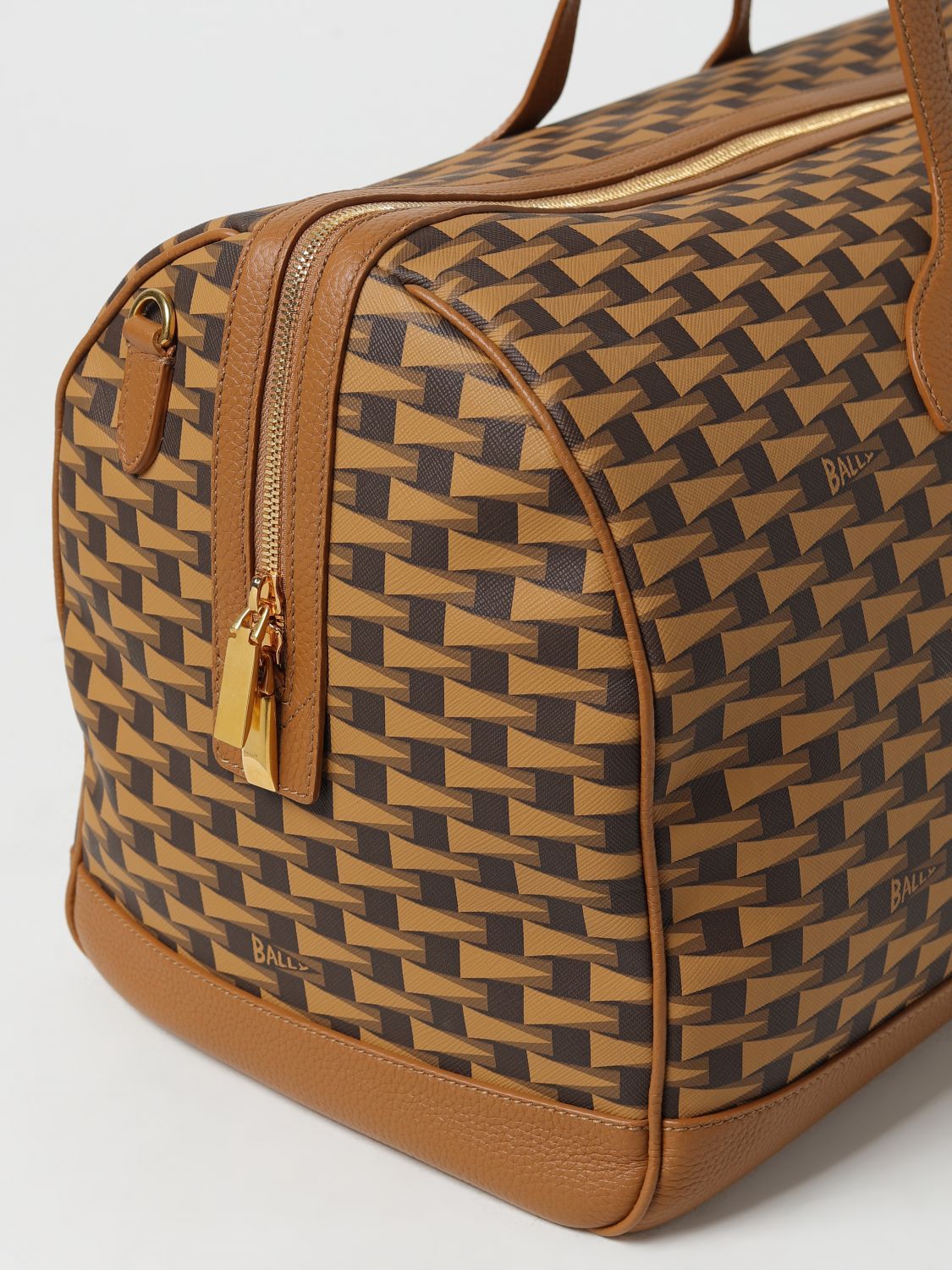 Bally Logo Travel Bag In Brown