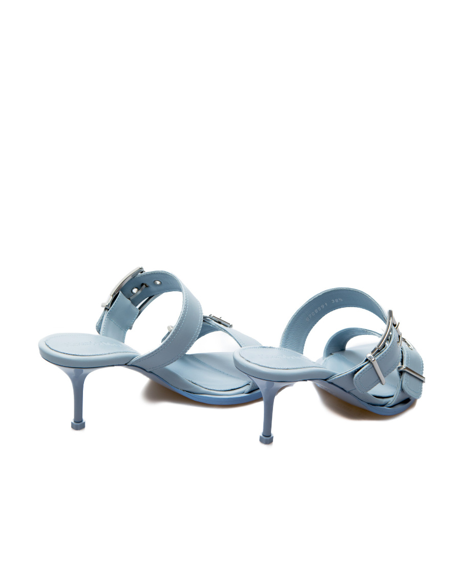 Alexander Mcqueen Buckle-detail 60mm Sandals In Blue