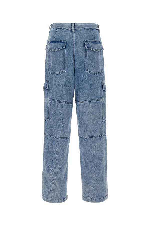 Isabel Marant Terence Denim Cargo Trousers In Gray