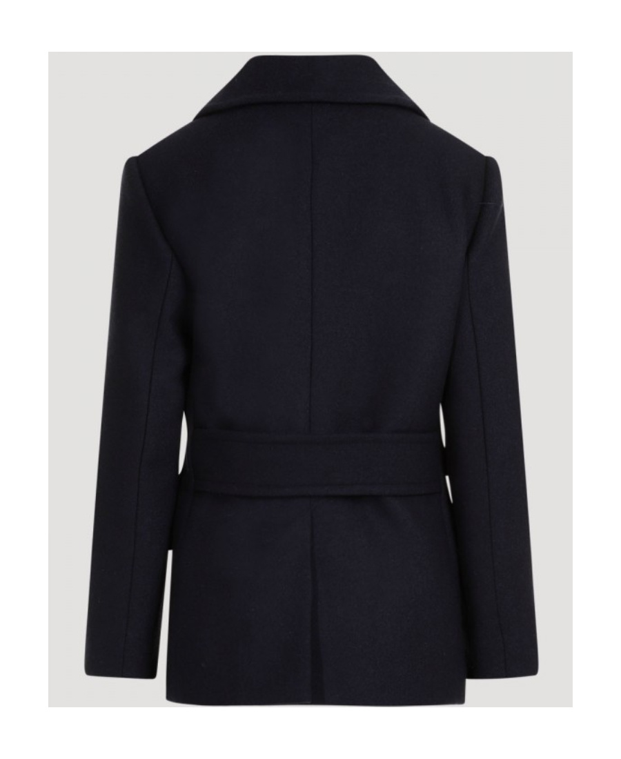 Prada Double-breasted Virgin-wool Coat In Blue