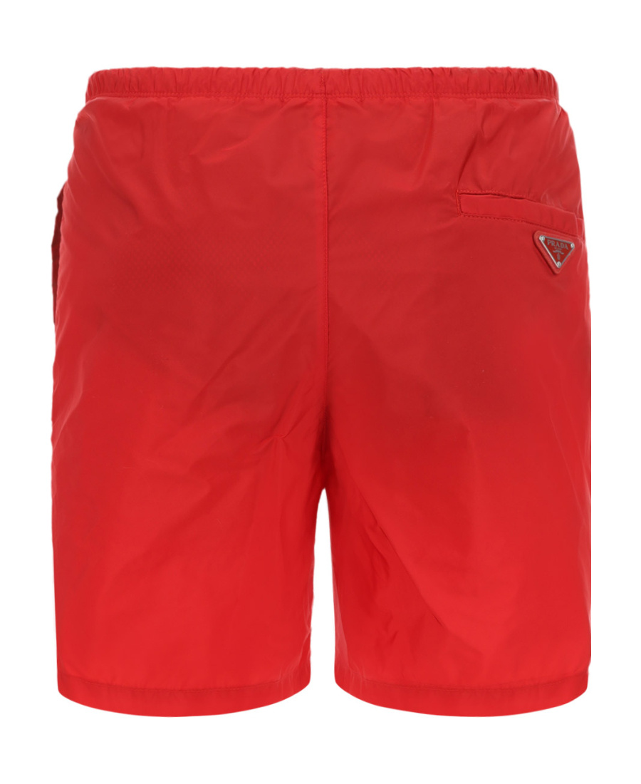 Prada Logo-print Swim Shorts In Red