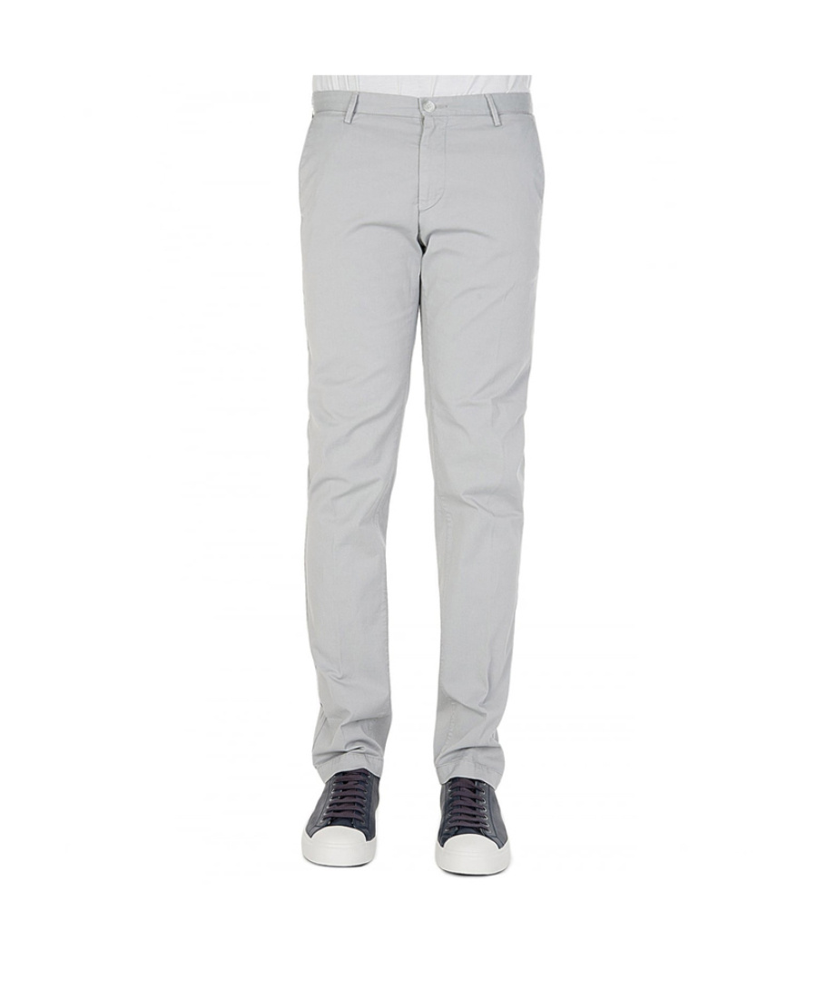 Hugo Boss Twill Casual Pants In Gray