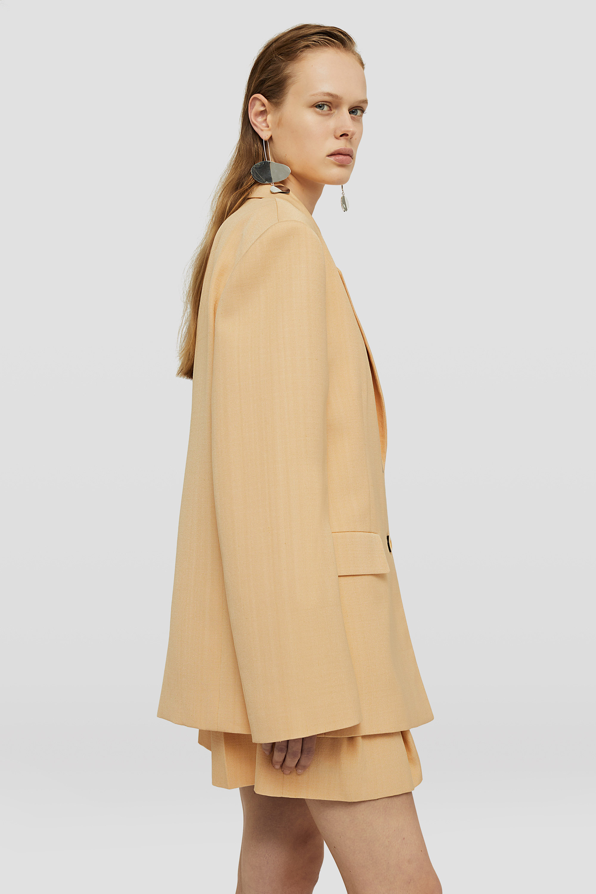 Jil Sander Single-breasted Crepe Blazer In Nude