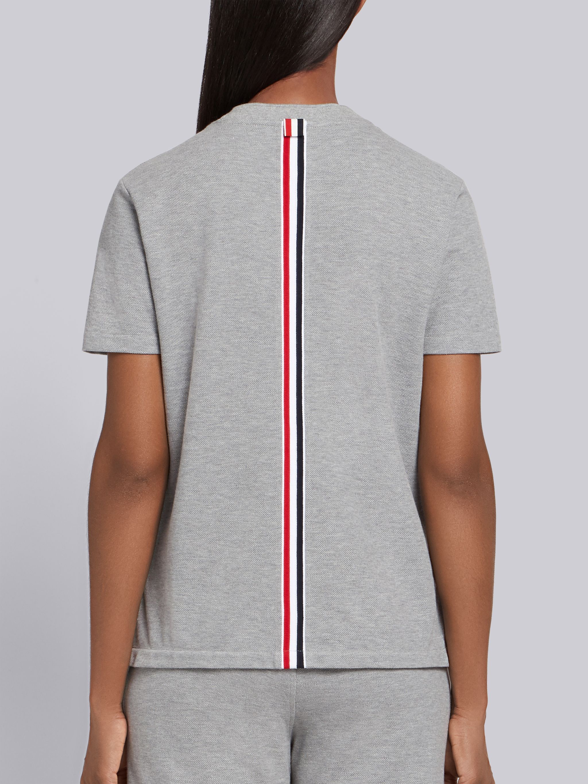 Thom Browne Classic Loopback Pique T-shirt In Gray