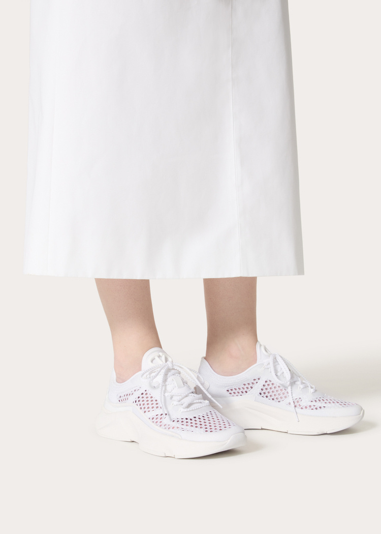 Valentino True Actress Mesh Sneakers In White