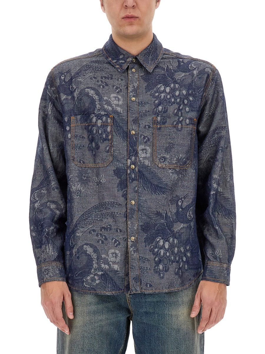 Etro Paisley Pattern Shirt In Black