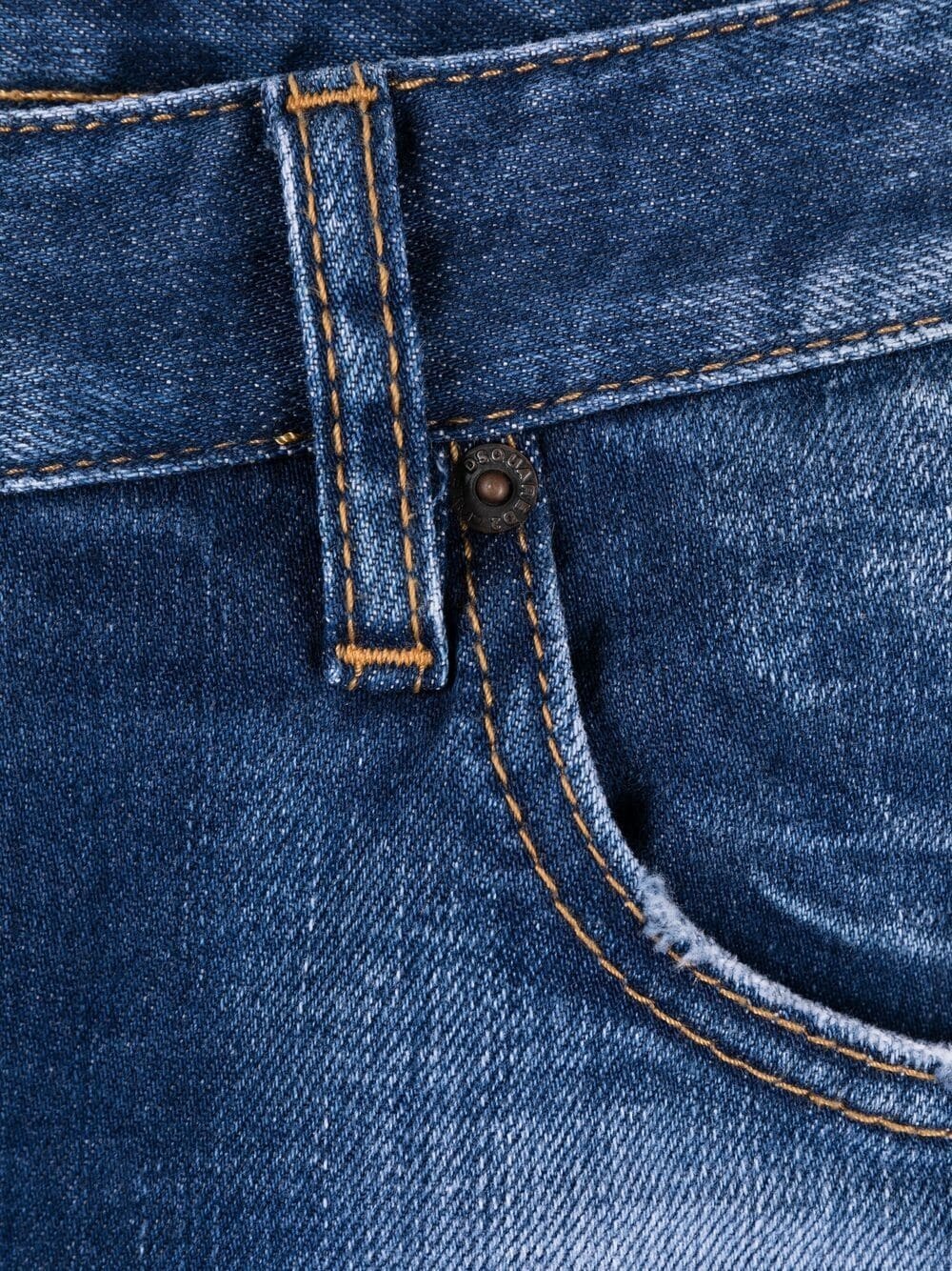 Dsquared2 Blue Slim Jeans With Rips And Bleach Effect In Cotton Blend Denim Man In Blue